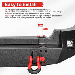 2007-2014 Toyota FJ Cruiser Rear Bumper with LED Lights & 2 4.75T D-Rings-3