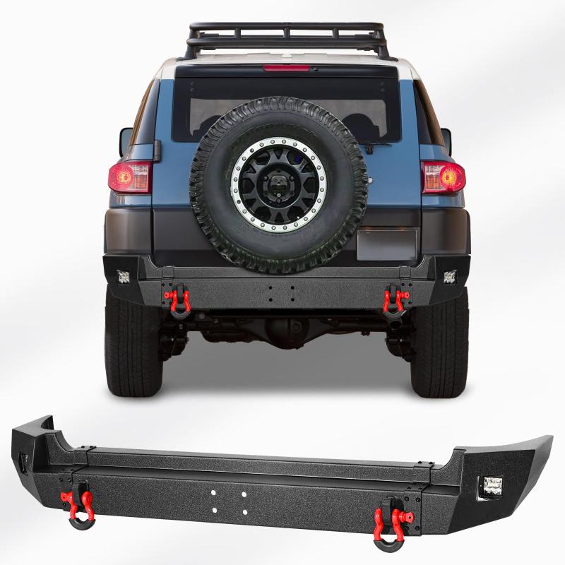 2007-2014 Toyota FJ Cruiser Rear Bumper with LED Lights & 2 4.75T D-Rings-5