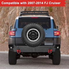 2007-2014 Toyota FJ Cruiser Rear Bumper with LED Lights & 2 4.75T D-Rings-6