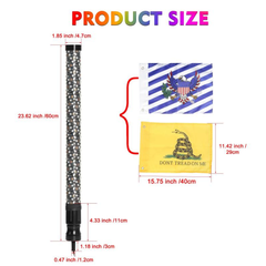 1-3FT Versatile and Durable 360° Spiral RGB LED Whip Light(2Pcs)