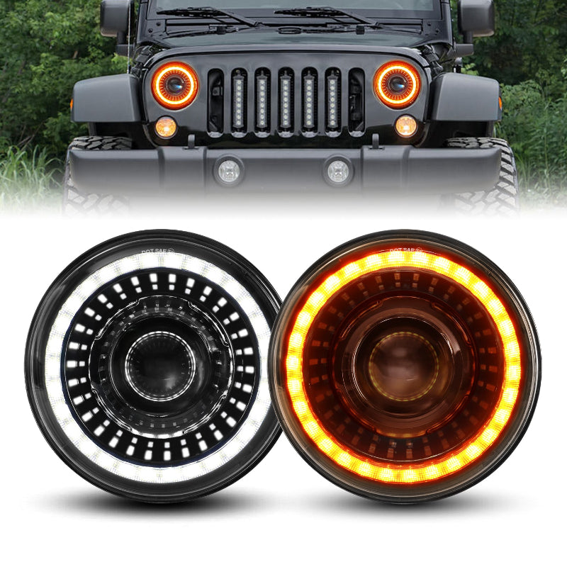 7 Inch LED Headlights for 2007-2017 Wrangler JK 2 door4 door-1