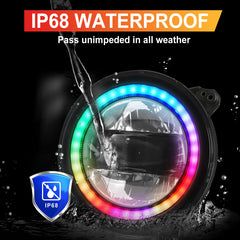 9 Inch RGB Headlights for 2018- 2021 Wrangler JL2019-2021 Gladiator JT-7