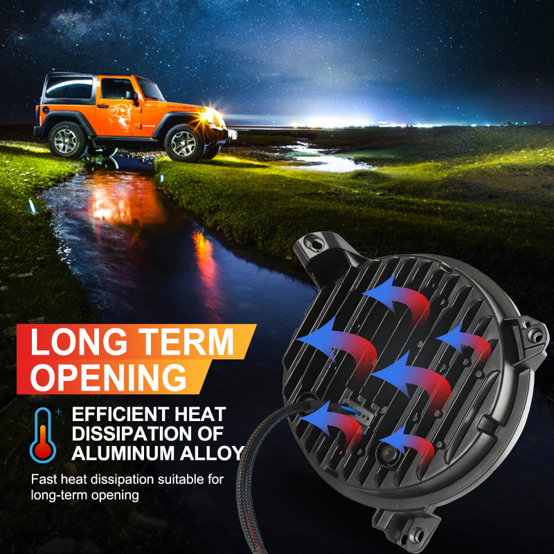 9 Inch RGB Headlights for 2018- 2021 Wrangler JL2019-2021 Gladiator JT-9