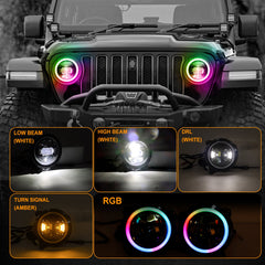 9 Inch RGB Headlights for 2019-2021 Gladiator JT2018- 2021 Wrangler JL-3