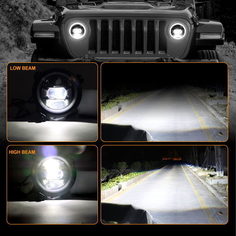 9 Inch RGB Headlights for 2019-2021 Gladiator JT2018- 2021 Wrangler JL-4
