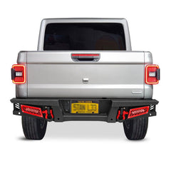 AAIWA Rear Bumper Suitable for 2020-2023 Jeep Gladiator JT with Sensor Hole & 2 D-Rings & 2 LED Lights-9