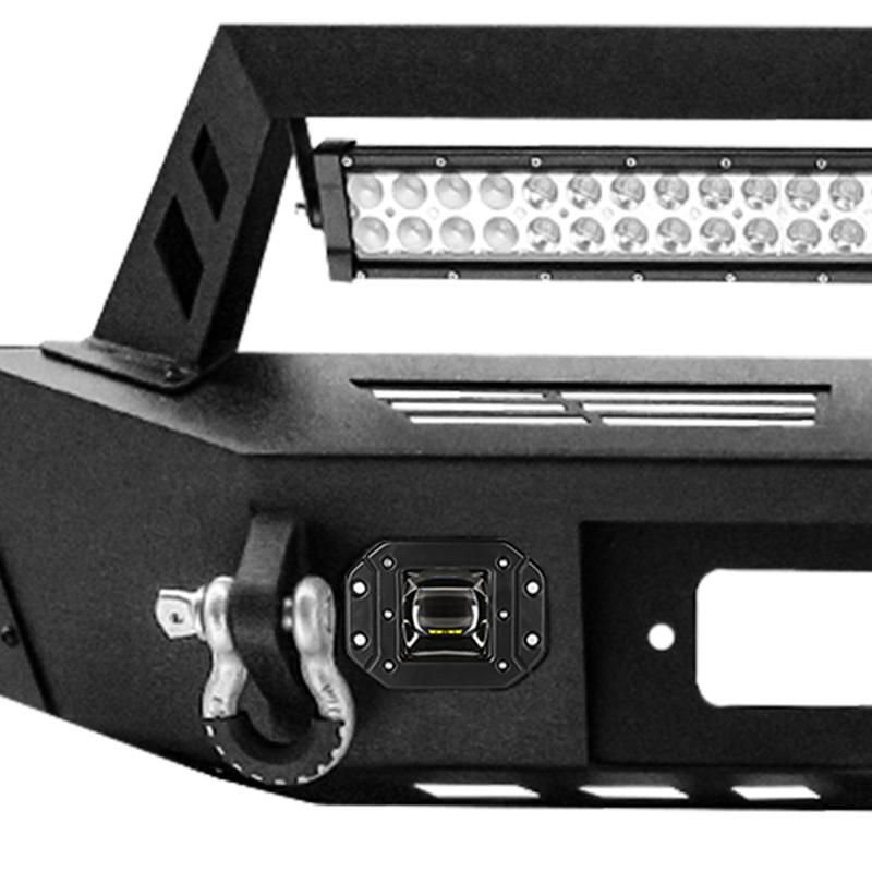 Compatible with 2009-2014 F150 Front Bumper with Winch Plate and LED Lights-5