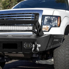 Compatible with 2009-2014 F150 Front Bumper with Winch Plate and LED Lights-7