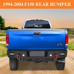 Heavy-duty Steel Rear Bumper for 1997-2004 Ford F150 with D-Rings & LED Lights