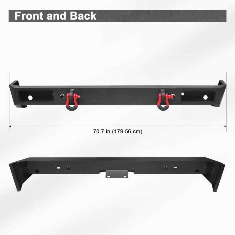 Fits for 1999-2004 Land Rover Discovery2 Steel Rear Bumper with D-Rings-2