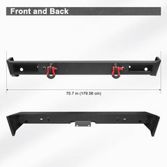 Fits for 1999-2004 Land Rover Discovery2 Steel Rear Bumper with D-Rings-2