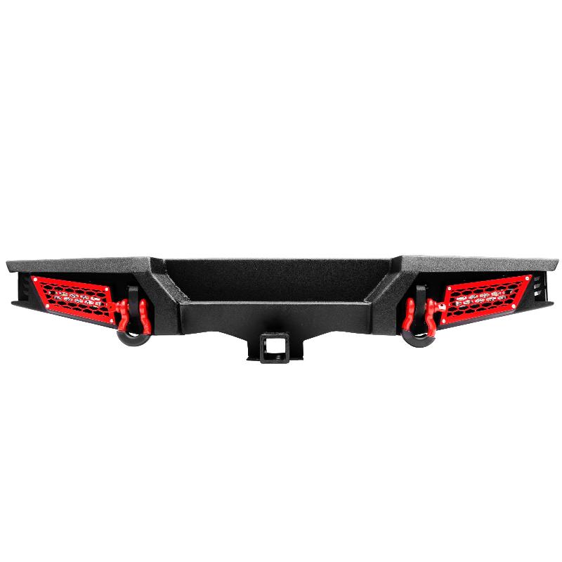 For 2007-2018 Jeep Wrangler JK JKU Steel Rear Bumper with LED Lights & D-Rings-2