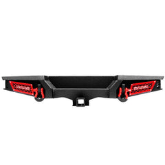 For 2007-2018 Jeep Wrangler JK JKU Steel Rear Bumper with LED Lights & D-Rings-2