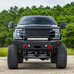 For 2017-2022 F250/F350/F450 Super Duty Front Bumper With Winch Plate & LED Spotlights-10