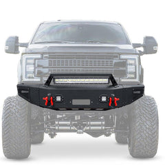 For 2017-2022 F250/F350/F450 Super Duty Front Bumper With Winch Plate & LED Spotlights-2
