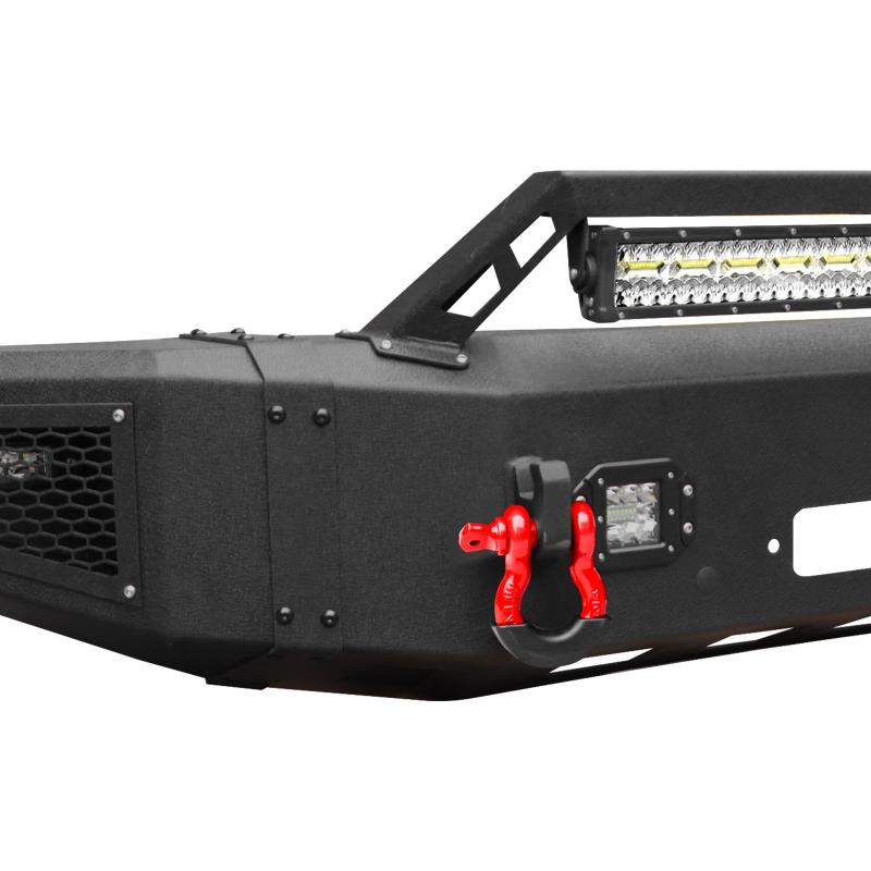 For 2017-2022 F250/F350/F450 Super Duty Front Bumper With Winch Plate & LED Spotlights-4