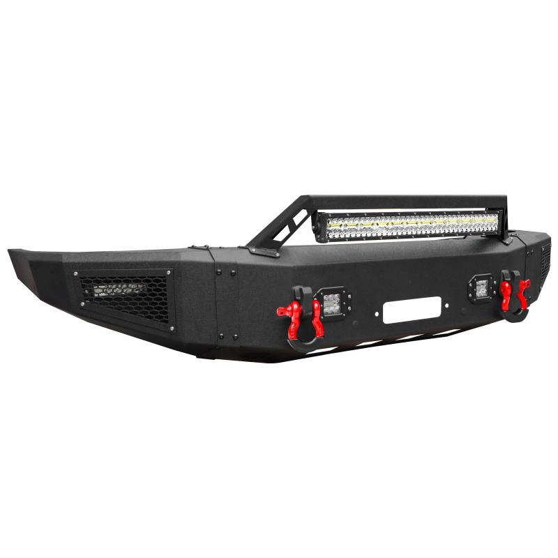 For 2017-2022 F250/F350/F450 Super Duty Front Bumper With Winch Plate & LED Spotlights-8