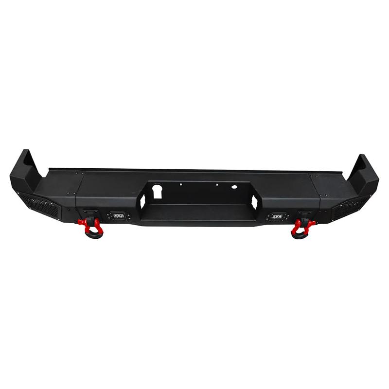 For 2017-2022 F250/F350/F450 Super Duty Steel Rear Bumper With LED Lights&D-Rings-6