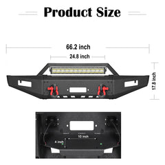 Front Bumper for 1989-1995 Toyota Pickup with D-Rings & Winch Plate & LED Lights-3