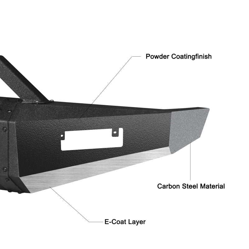 Front Bumper for 1989-1995 Toyota Pickup with D-Rings & Winch Plate & LED Lights-7