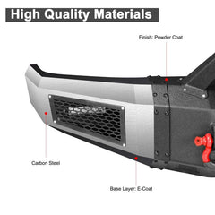 Front Bumper for 1992-1997 F150F250F350 with Winch Plate & LED Lights &Sensor Holes-4