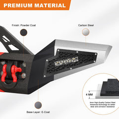 Front Bumper for 2007-2023 Wrangler JKJL&2020-2021-2023 Gladiator JT with D-Rings & Winch Plate & LED Lights-5