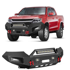 Front Bumper for 2015-2022 Chevy Colorado with Winch Plate & Sensor Holes & LED Lights-2