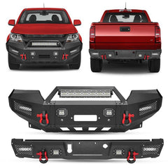 Front Bumper for 2015-2022 Chevy Colorado with Winch Plate & Sensor Holes & LED Lights-3