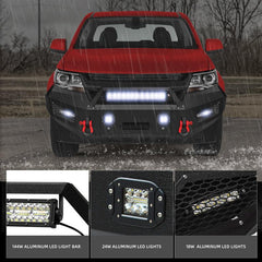 Front Bumper for 2015-2022 Chevy Colorado with Winch Plate & Sensor Holes & LED Lights-7