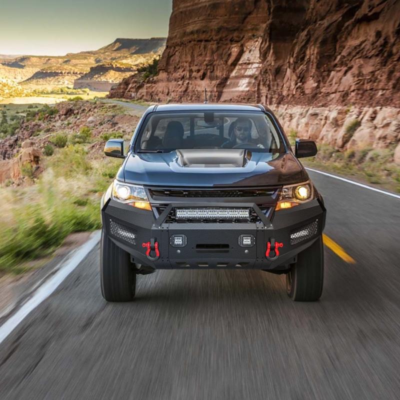 Front Bumper for 2015-2022 Chevy Colorado with Winch Plate & Sensor Holes & LED Lights-8