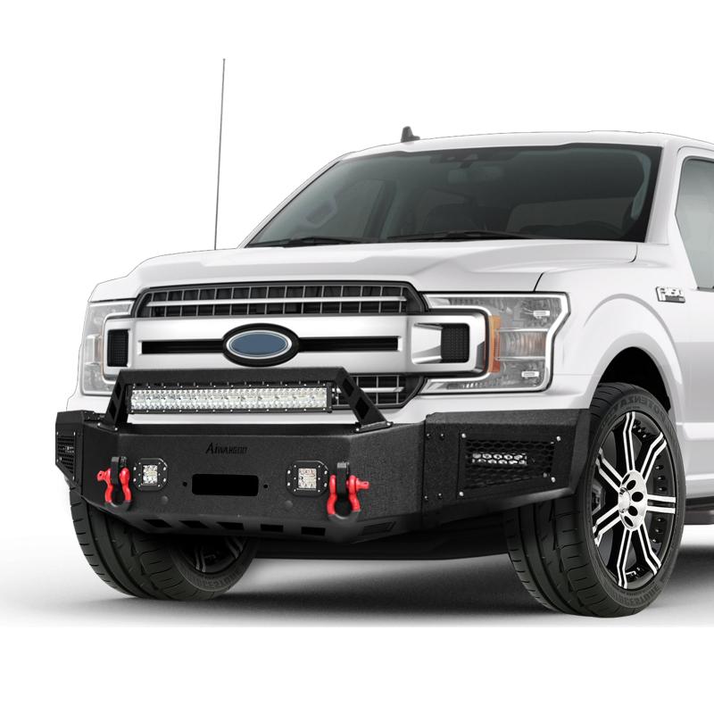 Front Bumper for 2018-2020 F150 with Winch Plate & LED Lights &Sensor Holes-5