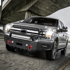 Front Bumper for 2018-2020 F150 with Winch Plate & LED Lights &Sensor Holes-7