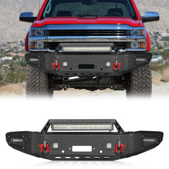 Front Bumper Compatible fit for 2015-2019 Chevy Silverado 2500丨3500 with Winch Plate and LED Lights-1