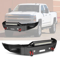 Front Bumper Compatible fit for 2015-2019 Chevy Silverado 2500丨3500 with Winch Plate and LED Lights-6