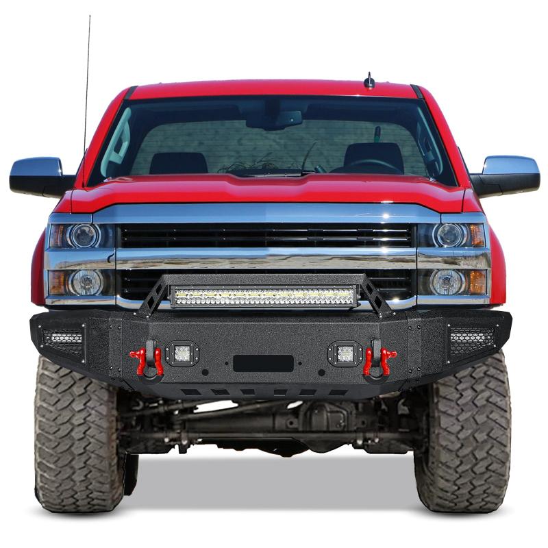 Front Bumper Compatible fit for 2015-2019 Chevy Silverado 2500丨3500 with Winch Plate and LED Lights-7