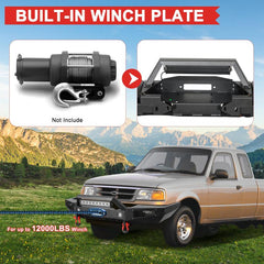 Front Bumper Compatible with 1993-1997 Ford Ranger with LED Lights & Sensor Mounting Hole-5