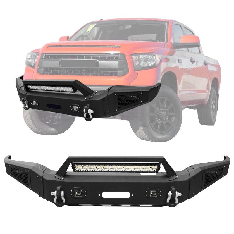 Front Bumper Fit for 2007-2013 Toyota Tundra with D-ring & Winch Plate & LED Lights-1