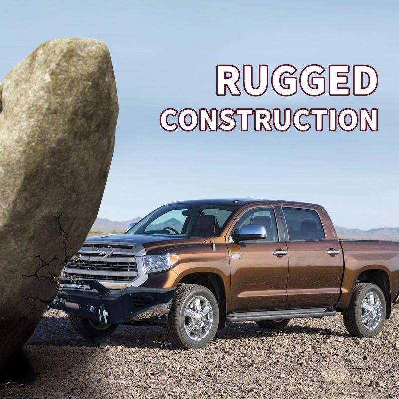 Front Bumper Fit for 2007-2013 Toyota Tundra with D-ring & Winch Plate & LED Lights-4