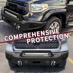 Front Bumper Fit for 2007-2013 Toyota Tundra with D-ring & Winch Plate & LED Lights-5