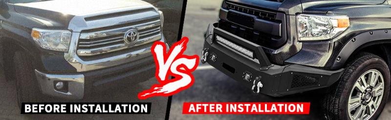 Front Bumper Fit for 2007-2013 Toyota Tundra with D-ring & Winch Plate & LED Lights-9