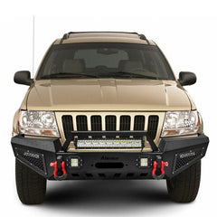 Front Bumper for 1999-2004 Grand Cherokee WJ with D-Rings & Winch Plate & LED Lights-6
