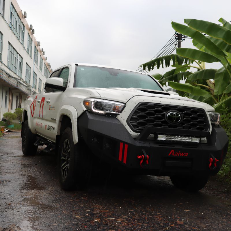 Front Bumper for 2016-2023 Toyota Tacoma with D-Rings & LED Lights & Winch Plate-11
