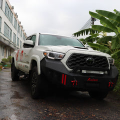 Front Bumper for 2016-2023 Toyota Tacoma with D-Rings & LED Lights & Winch Plate-11