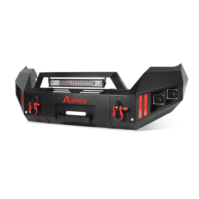 Front Bumper for 2016-2023 Toyota Tacoma with D-Rings & LED Lights & Winch Plate-5