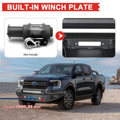 Front Bumper for 2019-2024 Ford Ranger with LED Lights & D-Rings & Winch Palte-5