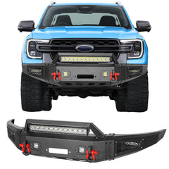 Front Bumper for 2019-2024 Ford Ranger with LED Lights & D-Rings & Winch Palte-7