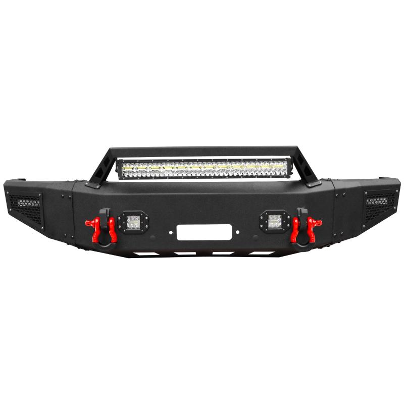 Front and Rear Bumper for 1999-2004 Ford F250/F350/F450/F550 with Winch Plate & LED Lights & D-Rings & Sensor Holes-3