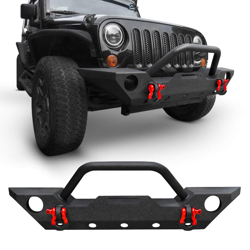 Front and Rear Bumper for 2007-2018 Jeep Wrangler JK and JKU with D-Rings & Fog Lights Holes-15