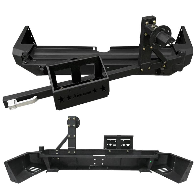 Front and Rear Bumper for 2015-2020 Toyota 4Runner with D-Rings & Winch Plate & LED Lights-08