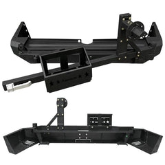 Front and Rear Bumper for 2015-2020 Toyota 4Runner with D-Rings & Winch Plate & LED Lights-08